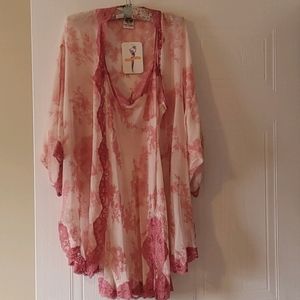 Silk chemise and robe